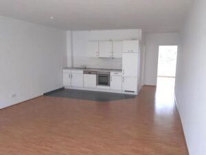 Wohnzimmer mit offener moderner Küche