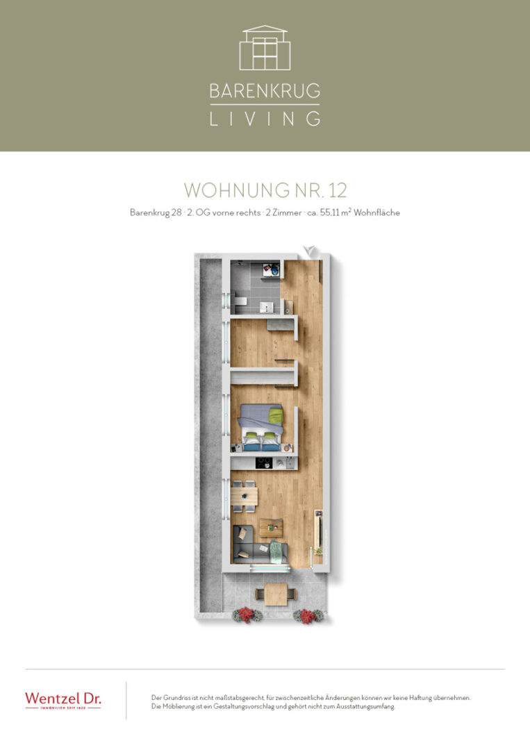 Grundriss 2-Zimmer