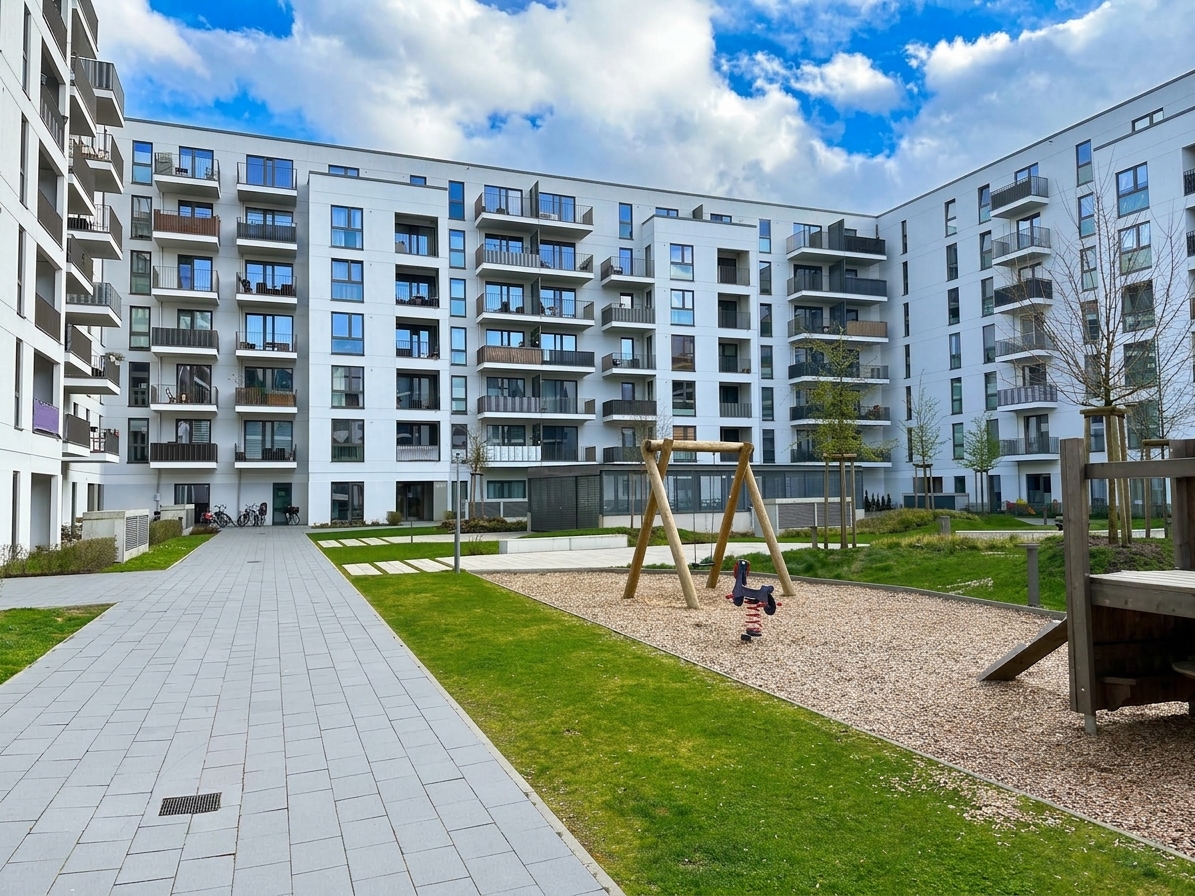 Hausansicht Innenhof - KI generiert - KI-generiert