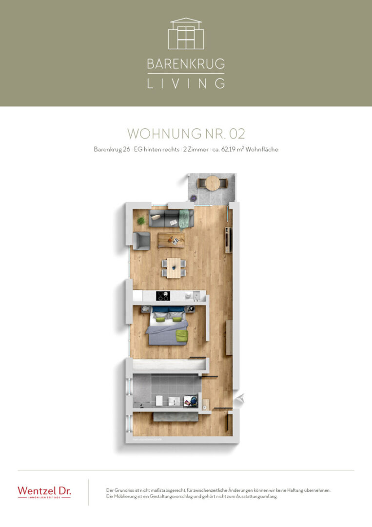 Grundriss 2-Zimmer
