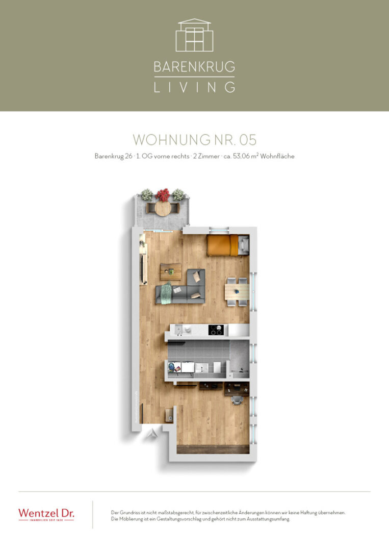 Grundriss 2-Zimmer