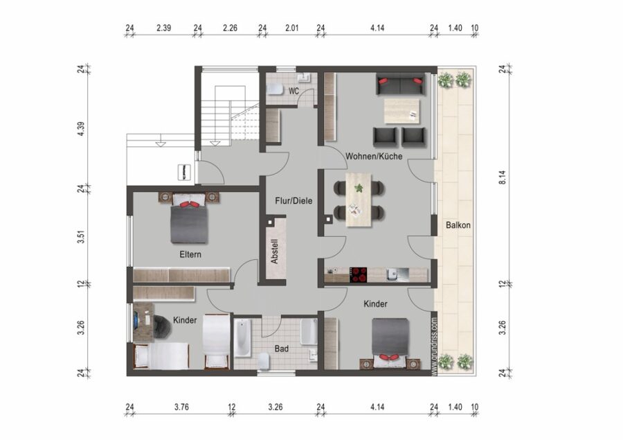 Groß-Gerau Highlight: Gepflegtes 3-Familienhaus in bester Lage - Grundriss EG