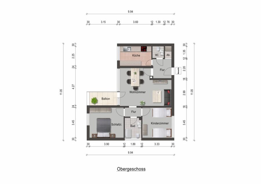 Provisionsfrei - Vermietete Erdgeschosswohnung mit Gartenfläche in Darmstadts begehrter Waldkolonie! - Grundriss