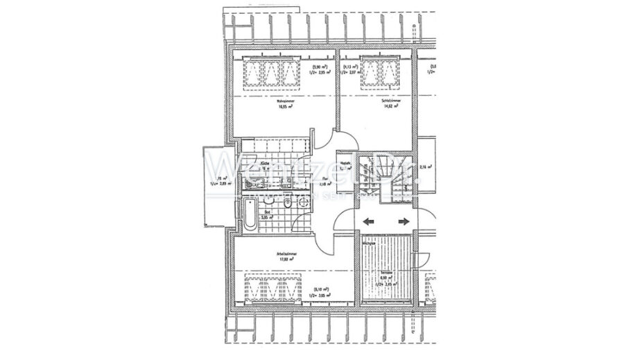 Gemütliche 3- Zimmer- DG- Wohnung mit Balkon in Schwerin- Friedrichsthal ! - Grundriss