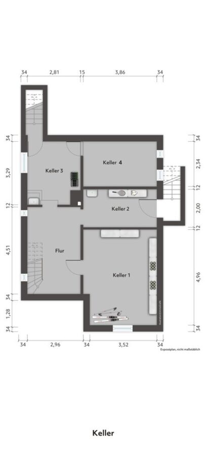 Hamburger Kaffeemühle in traumhafter Lage von Klein Borstel - Grundriss Kellergeschoss