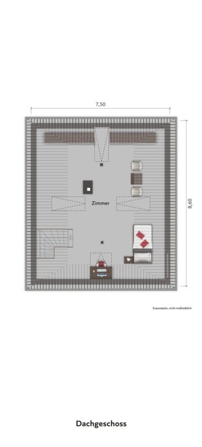 Hamburger Kaffeemühle in traumhafter Lage von Klein Borstel - Grundriss Dachgeschoss