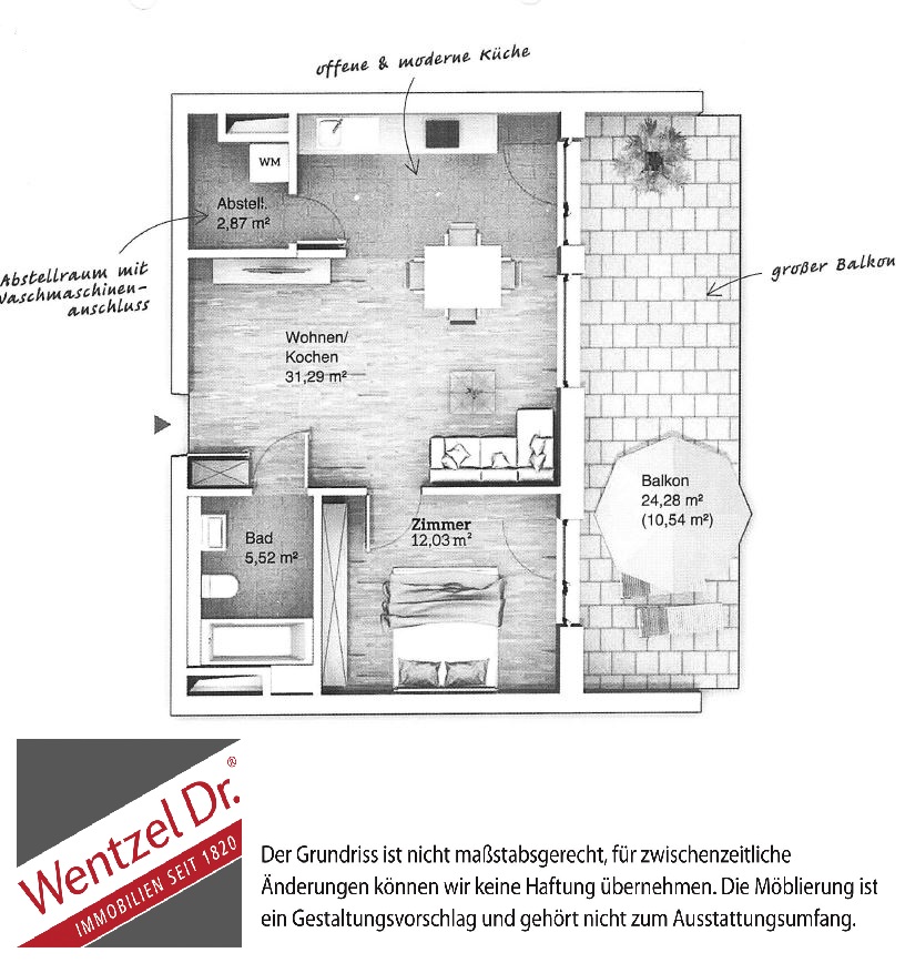 Gemütliche Single- oder Pärchenwohnung an der Weser - Grundriss