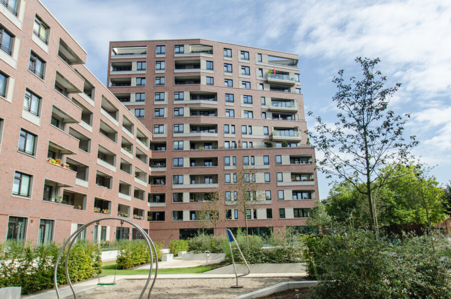 Moderne Familienwohnung mit Balkon im Alten Güterbahnhof - Außenansicht