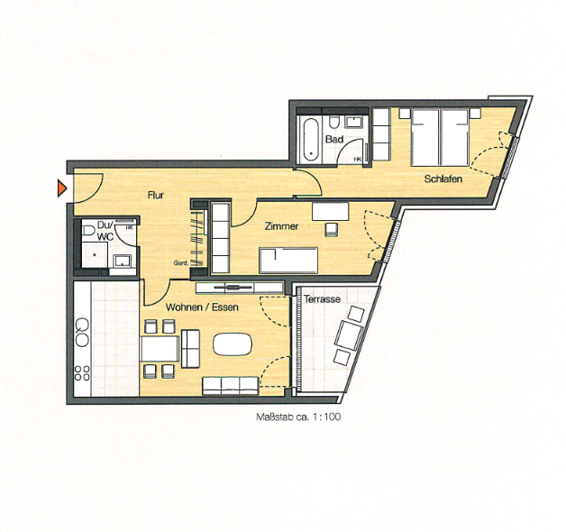 Gemütliche 3 Zimmerwohnung - Grundriss