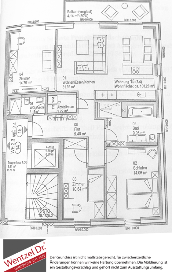 Exklusive 4-Zimmer-Wohnung mit Top-Anbindung und Komfort! - Grundriss