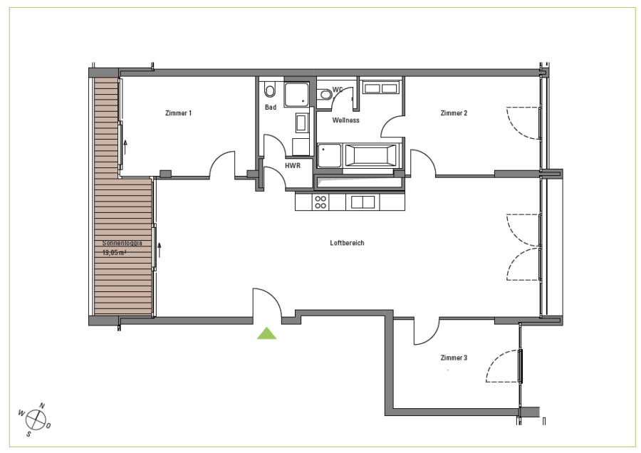 Geräumige 4 Zimmerwohnung am Zoopark - Grundriss