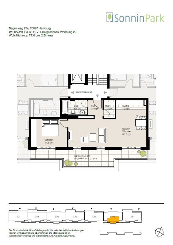 Penthouse-Feeling! Im Sonninpark! Besichtigen lohnt sich! - Grundriss