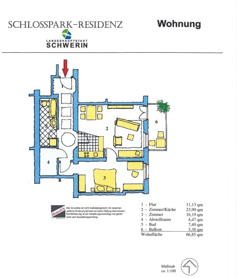 Tolle 2- Zimmer- WE mit Balkon ! - Grundriss.jpg