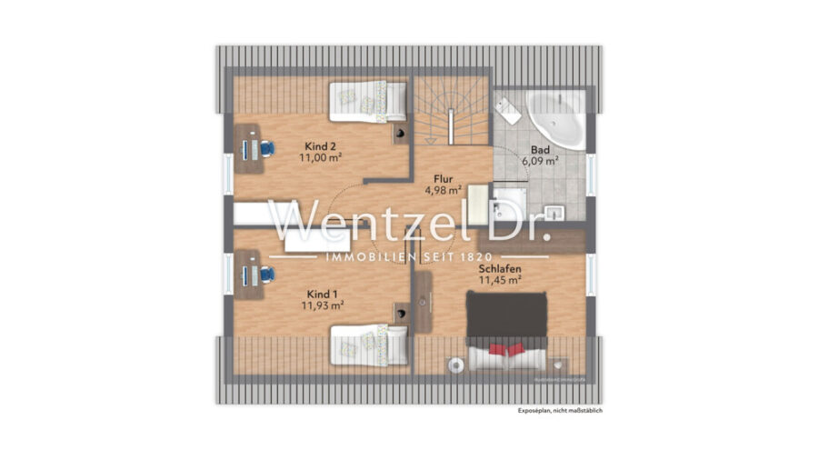 Modernes EFH mit Doppelcarport in ruhiger Wohnlage ! - Grundriss, OG