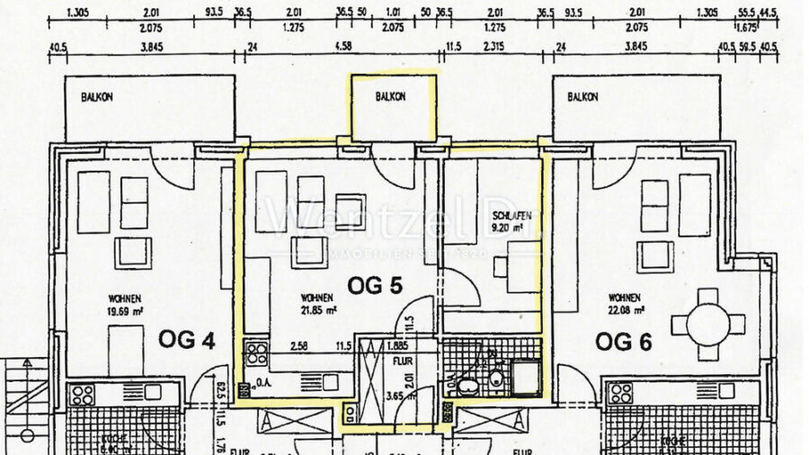 Kleine freie ETW mit PKW- Stellplatz, Balkon und EBK in Schwerin- Mueß - Grundriss