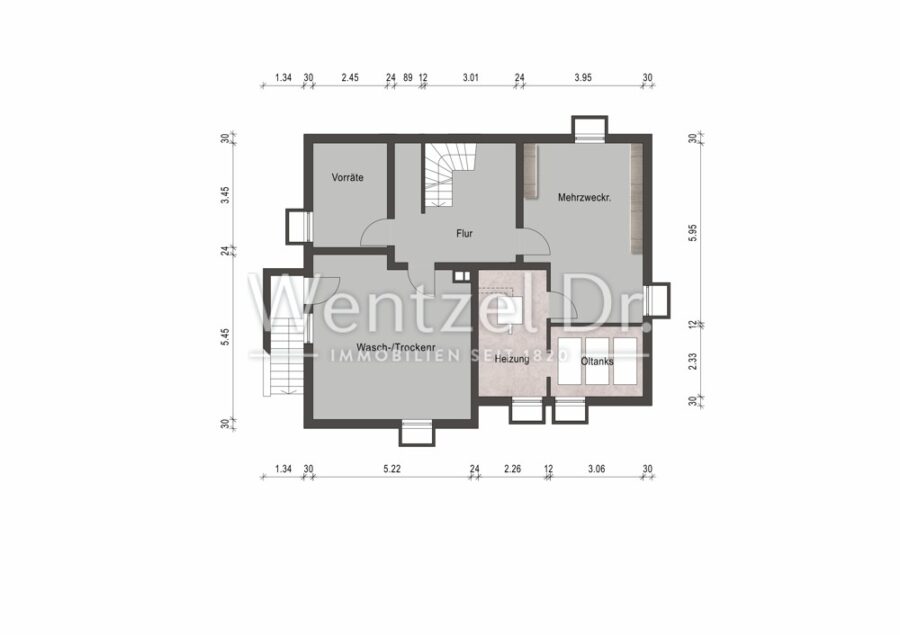 Frei stehendes Einfamilienhaus auf großem Grundstück in toller Lage von Wiesbaden Bierstadt - Grundriss KG