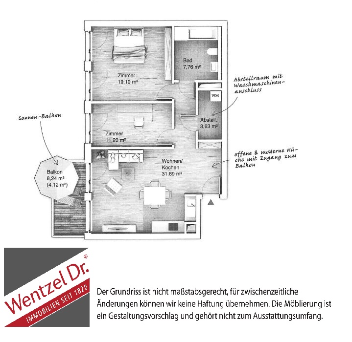 Helle Neubauwohnung mit moderner Ausstattung - Grundriss