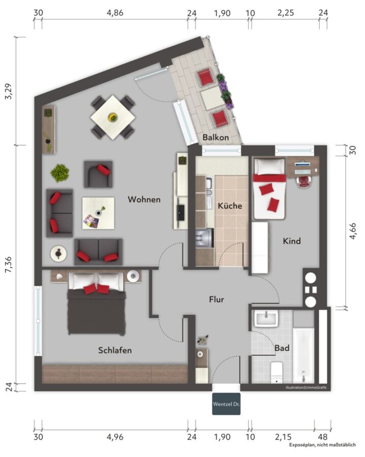 Provisionsfrei für Käufer - Modernisierte Wohnung mit Weitblick - Grundriss