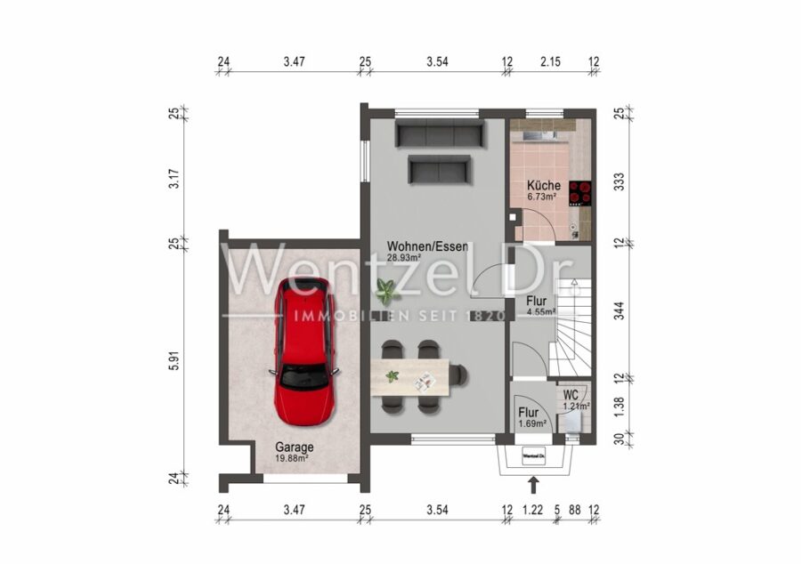 Charmantes Endreihenhaus mit Potenzial in ruhiger Lage von Lübeck/Kücknitz - Grundriss EG