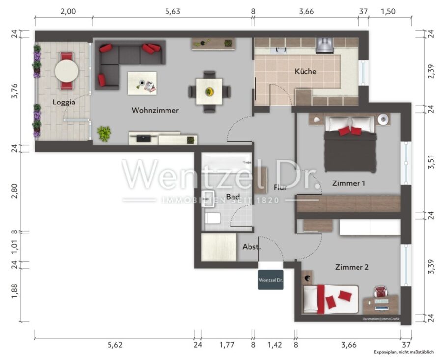 PROVISIONFREI FÜR KÄUFER - Renovierte 3-Zimmer Wohnung mit TG-Stellplatz - Grundriss