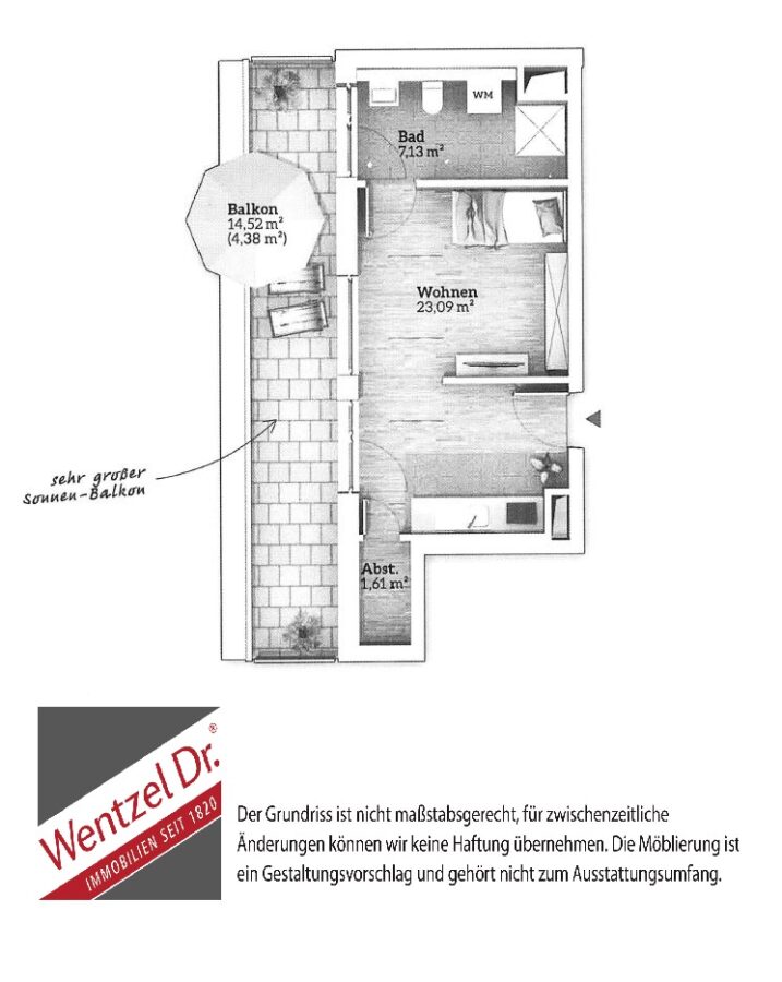 Single-Apartment mit traumhafter Außenfläche! - Grundriss