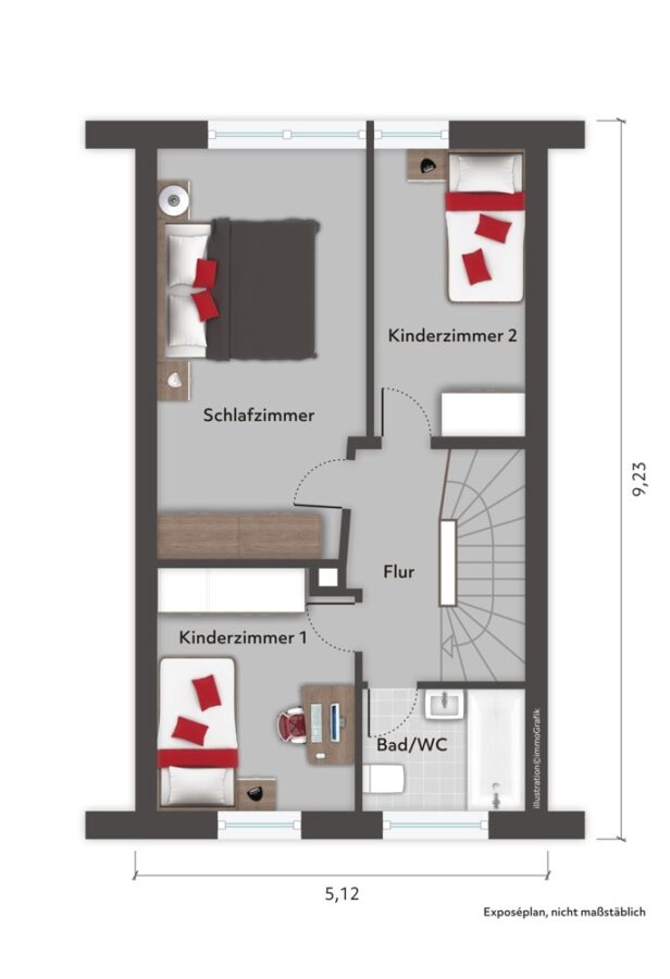 PROVISIONSFREI FÜR KÄUFER - gepflegtes Reihenmittelhaus in Hamburg Langenhorn auf Erbpachtgrundstück - GrundrissDG