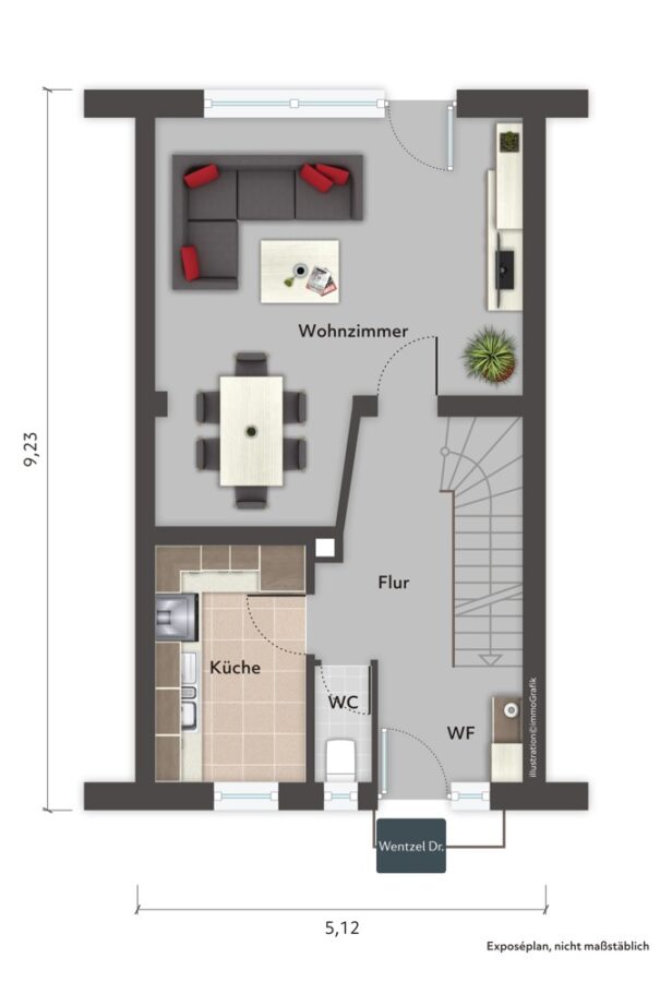 PROVISIONSFREI FÜR KÄUFER - gepflegtes Reihenmittelhaus in Hamburg Langenhorn auf Erbpachtgrundstück - GrundrissEG