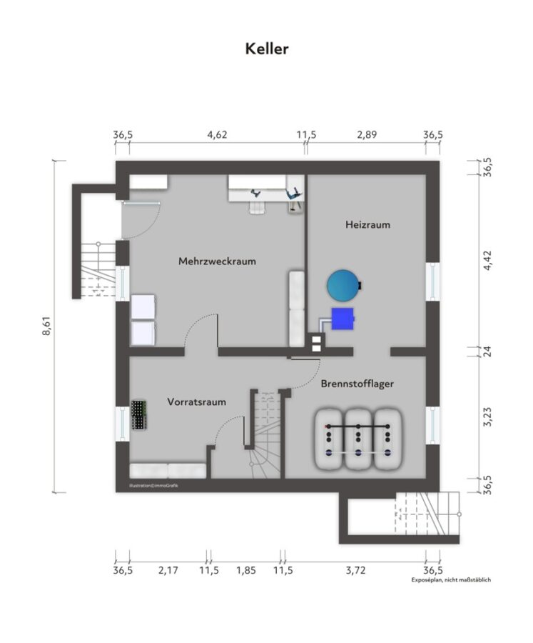 Gemütliches Einfamilienhaus mit tollem Gartenb - Keller