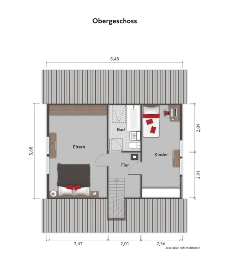 Gemütliches Einfamilienhaus mit tollem Gartenb - Obergeschoss