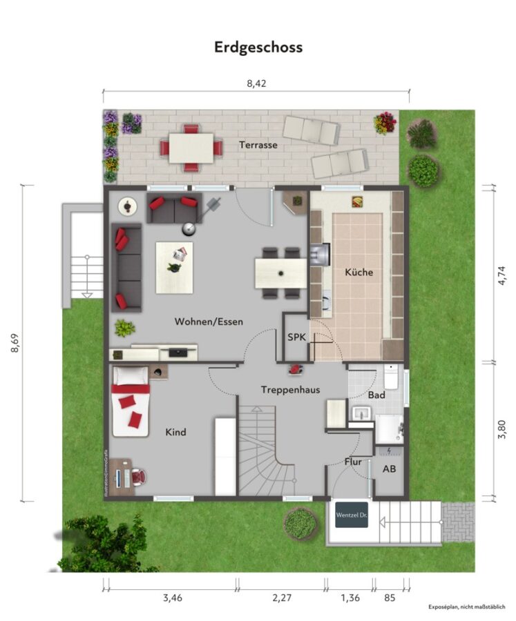 Gemütliches Einfamilienhaus mit tollem Gartenb - Erdgeschoss