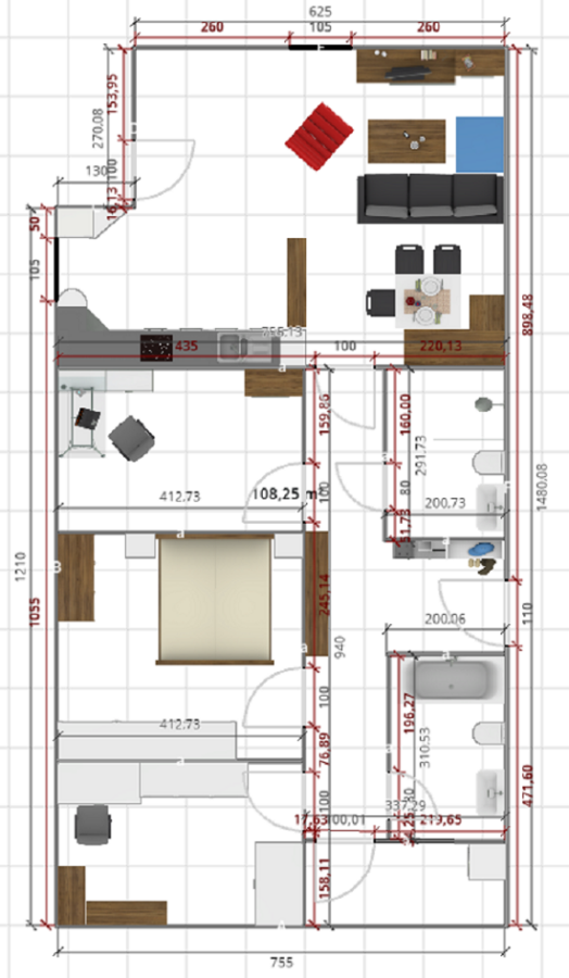 Moderne 4-Zimmer Wohnung - Grundriss