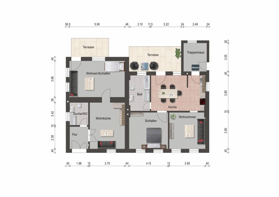 Provisionsfrei! 2 Mehrfamilienhäuser mit 7 Einheiten-Kapitalanlage in Eltville mit Zukunftspotenzial - GR-VH-EG