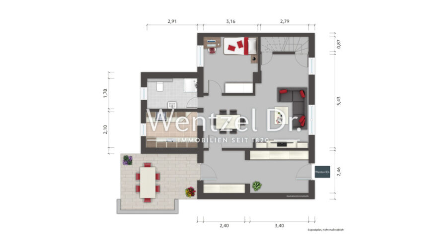 Doppelhaushälfte auf ca. 782 m² Grundstück in ruhiger Sackgasse! - Grundriss, Erdgeschoss