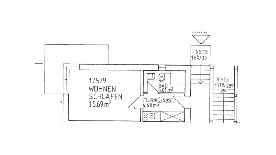 Zwischen Uni und Innenstadt – 1 Zimmer-Wohnung in zentraler Lage! - Grundriss