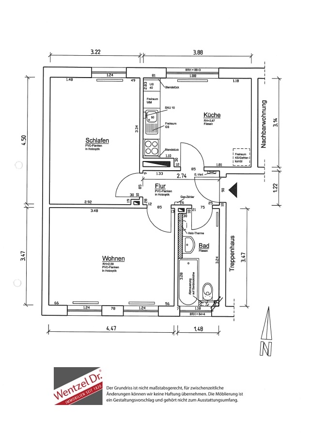 Moderne EG-Wohung mit Gartennutzung - Grundriss