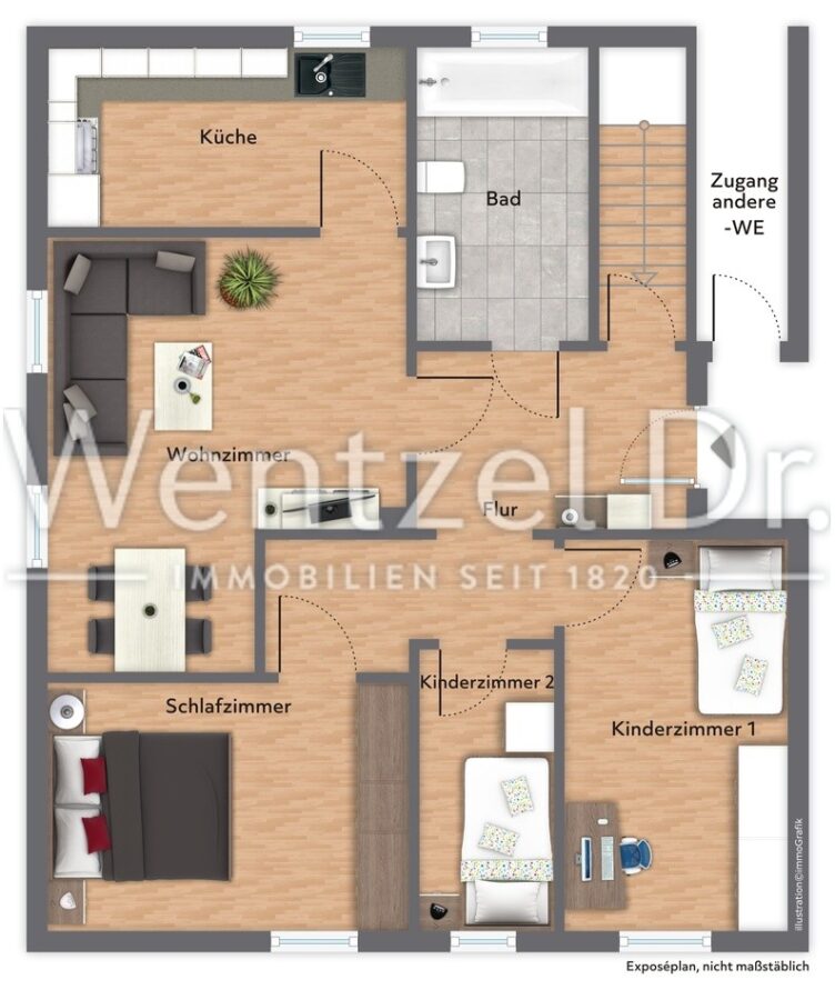 Attraktive 4-Zimmer-Wohnung mit Garten und Stellplatz – Ruhiges Wohnen in Elsteraue - Grundriss