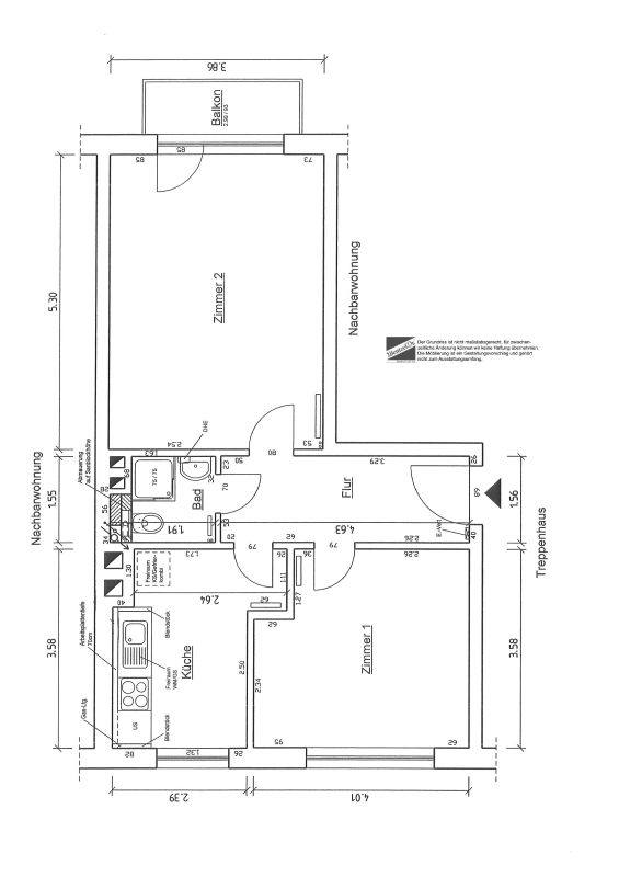 2-Zimmer zwischen Holstenstraße und Sternschanze! - Grundriss