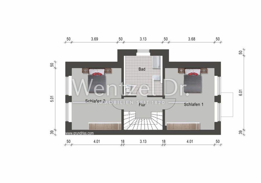 Erstbezug zur Miete: Topmodernes Neubau-Endreihenhaus mit 4 Zimmern und über 150 m² Wohnfläche! - Grundriss OG_ERH