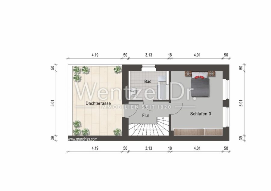 Erstbezug zur Miete: Topmodernes Neubau-Endreihenhaus mit 4 Zimmern und über 150 m² Wohnfläche! - Grundriss DG_ERH