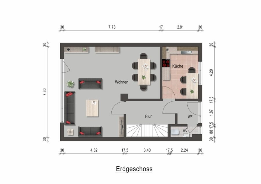 Reihenendhaus mit viel Platz in ruhiger & grüner Nachbarschaft! - GR-EG