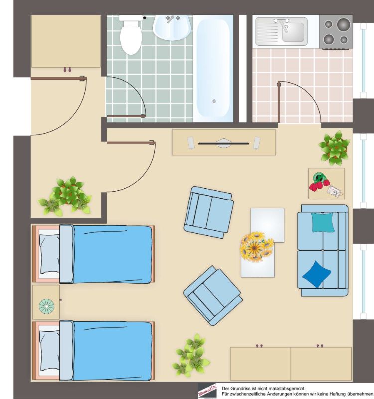 Ideale Single oder Studentenwohnung - Nähe Stadtpark - - Grundriss