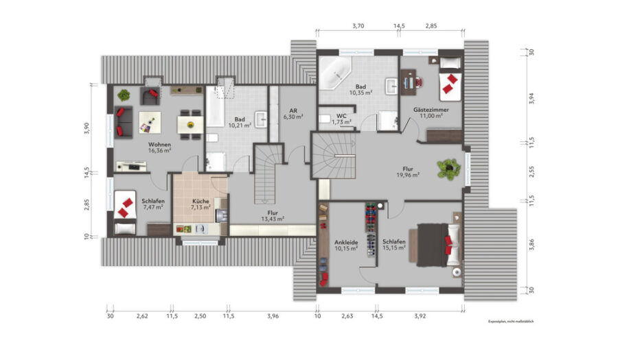 PROVISIONSFREI für Käufer – Exklusives Fachwerkhaus mit Einliegerwohnung und traumhaftem Garten! - Grundriss OG