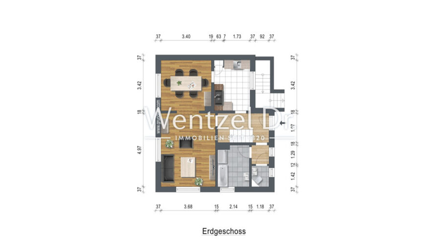 Schönes und kompaktes Einfamilienhaus mit zusätzlichem Bauplatz! - Grundriss, Erdgeschoss