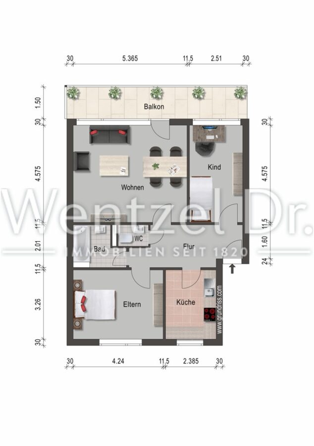 Provisionsfrei für Käufer - Gut geschnittene 3-Zimmer Wohnung im Herzen von Tostedt - Grundriss