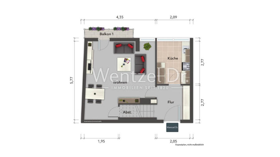 PROVISIONSFREI für Käufer – Attraktive 3-Zimmer-Wohnung über zwei Wohnebenen mit Aufzug - Untere Ebene