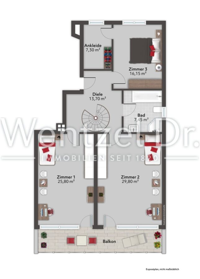 PROVISIONSFREI für Käufer - großzügige Maisonette-Whg. in Blankenese - Obergeschoss