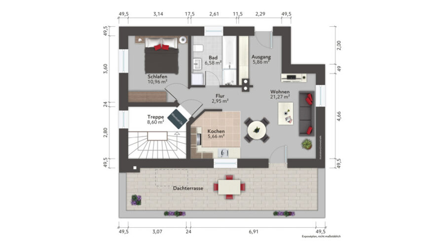 Modernes Zweifamilienhaus in Stelle - Grundriss OG