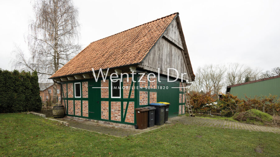 Reetgedecktes Fachwerkhaus mit historischem Charakter in Brügge - Garage.