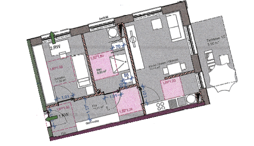 Moderne Wohnung mit Terrasse in pulsierendem Trendviertel - Grundriss