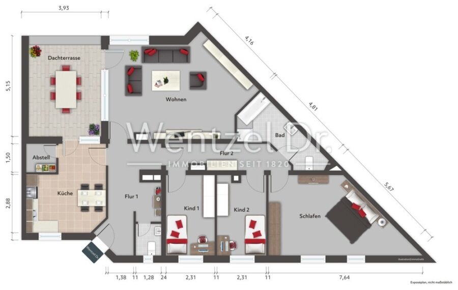 PROVISIONSFREI für Käufer – Endetagenwohnung mit Aufzug und Dachterrasse im Glinder Zentrum - Grundriss